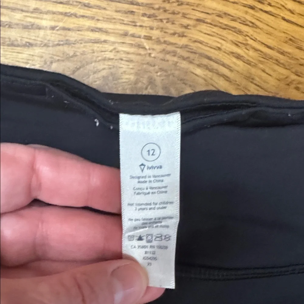 Ivivva Black Leggings with Silver and Black Splatter Design size 12